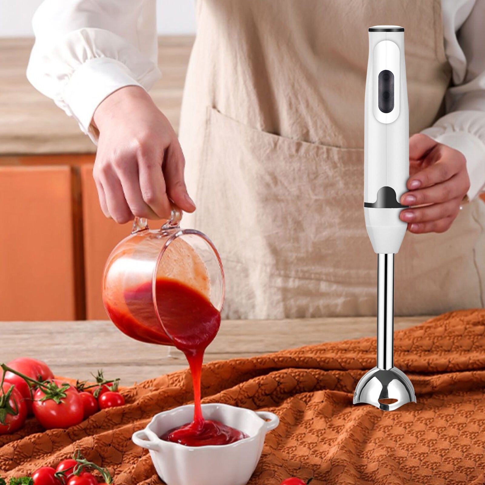 Hand Blender 400W Electric Stick Blender Curry Puree Food Mixer And Liquidiser