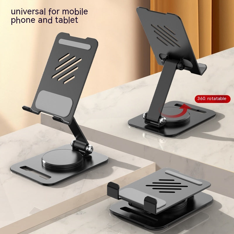 360 Degrees Rotate Metal Desk Mobile Phone Holder Stand For Phone Pad Adjustable Desktop Tablet Holder  Table Cell Phone Stand