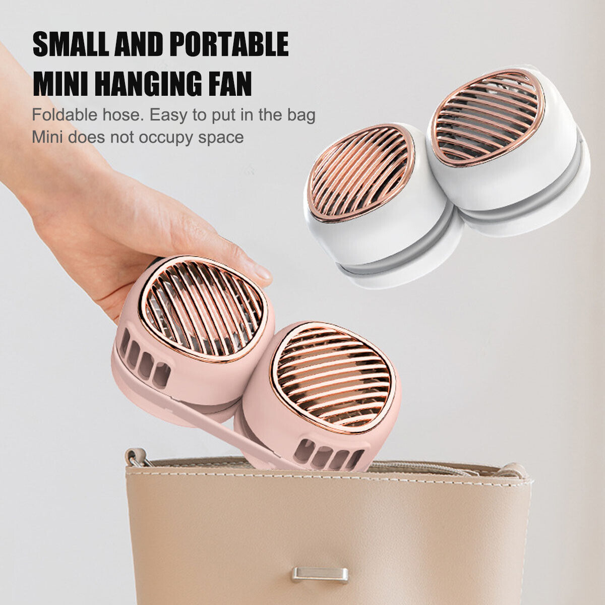 Portable Hanging Neck Fan 5 Speed Wearable Personal Fan Air Cooler Rechargeable