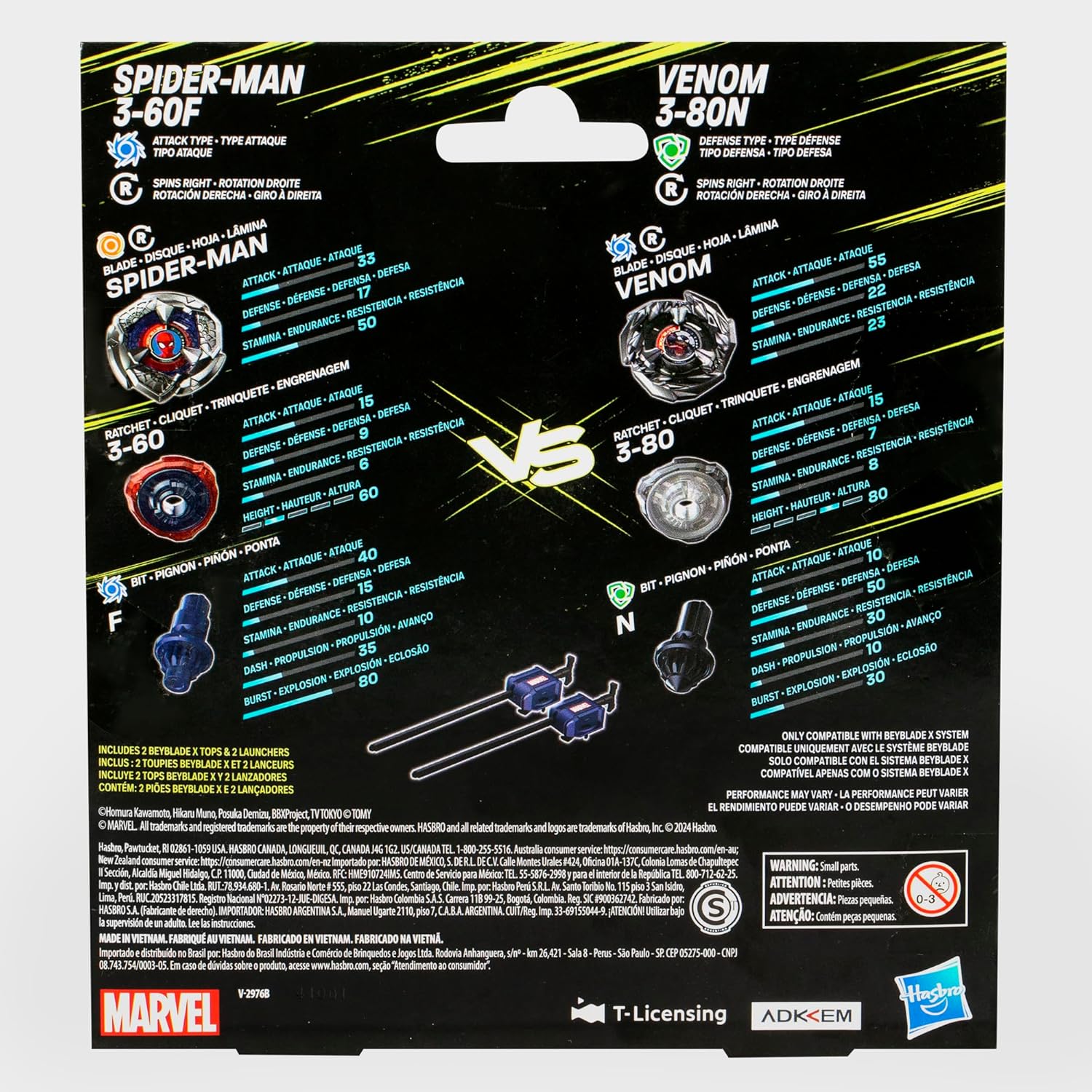 Beyblade X Marvel Collab Spider-Man 3-60F vs. Venom