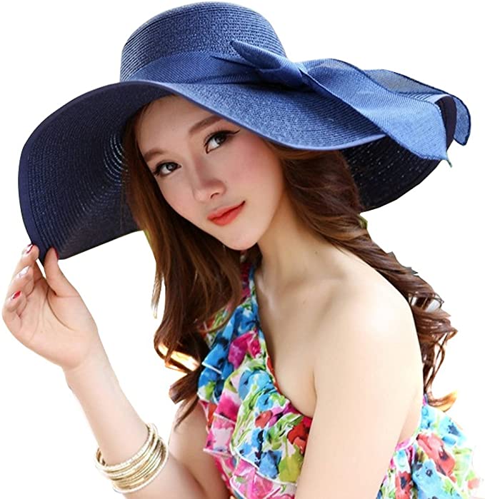 Woman Wide Large Brim Floppy Fold Summer Swimming Garden Beach Straw Sun Hat